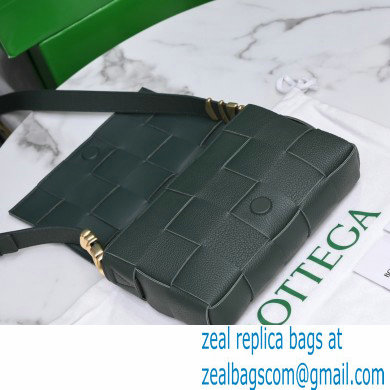 Bottega Veneta Intreccio Cassette Cross-body Bag Grained Leather Dark Green 2021 - Click Image to Close