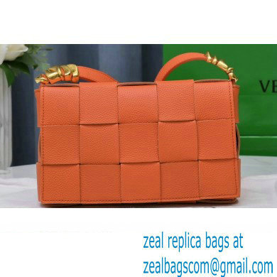 Bottega Veneta Intreccio Cassette Cross-body Bag Grained Leather Orange 2021 - Click Image to Close