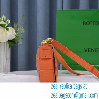 Bottega Veneta Intreccio Cassette Cross-body Bag Grained Leather Orange 2021