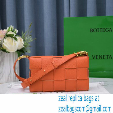 Bottega Veneta Intreccio Cassette Cross-body Bag Grained Leather Orange 2021 - Click Image to Close