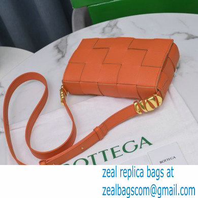 Bottega Veneta Intreccio Cassette Cross-body Bag Grained Leather Orange 2021