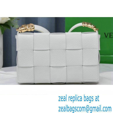 Bottega Veneta Intreccio Cassette Cross-body Bag Grained Leather White 2021