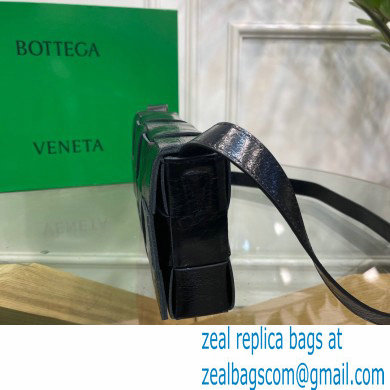 Bottega Veneta Intreccio Cassette Cross-body Bag Textured Leather Black 2021