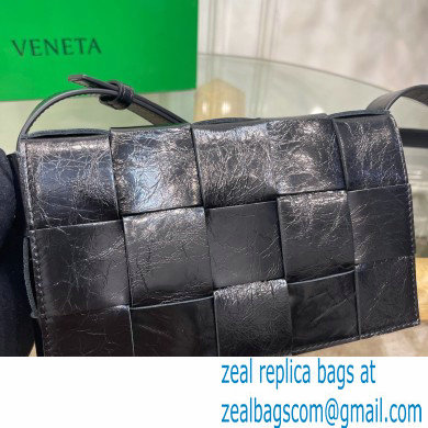 Bottega Veneta Intreccio Cassette Cross-body Bag Textured Leather Black 2021