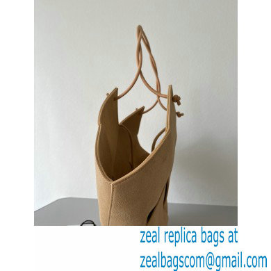 Bottega Veneta Large Intrecciato Suede Tote Bag Apricot 2021