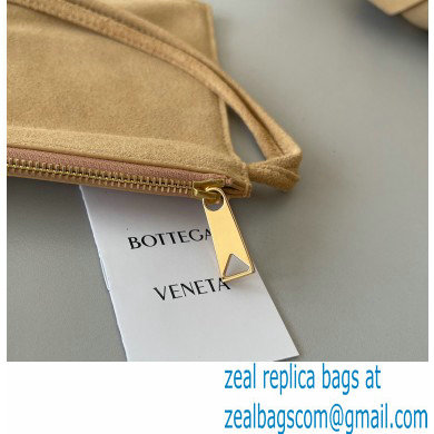 Bottega Veneta Large Intrecciato Suede Tote Bag Apricot 2021