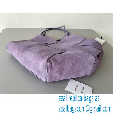 Bottega Veneta Large Intrecciato Suede Tote Bag Lilac 2021 - Click Image to Close