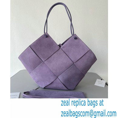 Bottega Veneta Large Intrecciato Suede Tote Bag Lilac 2021 - Click Image to Close