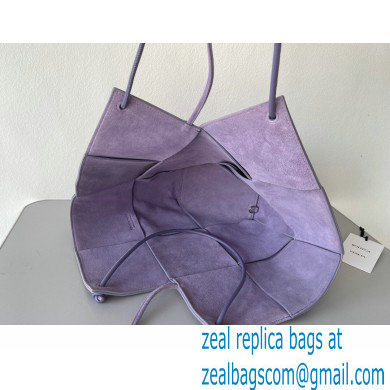 Bottega Veneta Large Intrecciato Suede Tote Bag Lilac 2021