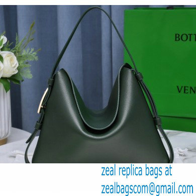 Bottega Veneta Leather Cradle Shoulder Bag Dark Green 2021