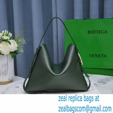 Bottega Veneta Leather Cradle Shoulder Bag Dark Green 2021