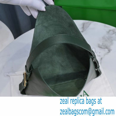 Bottega Veneta Leather Cradle Shoulder Bag Dark Green 2021 - Click Image to Close