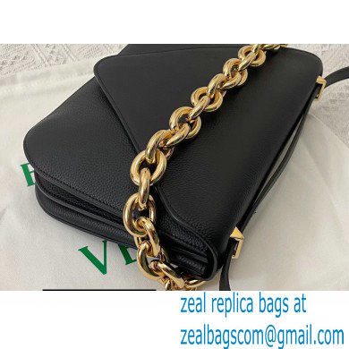 Bottega Veneta Mount Medium Leather Envelope Bag Grained Black 2021 - Click Image to Close