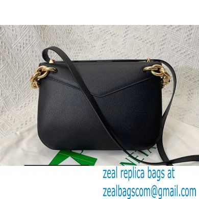 Bottega Veneta Mount Medium Leather Envelope Bag Grained Black 2021 - Click Image to Close