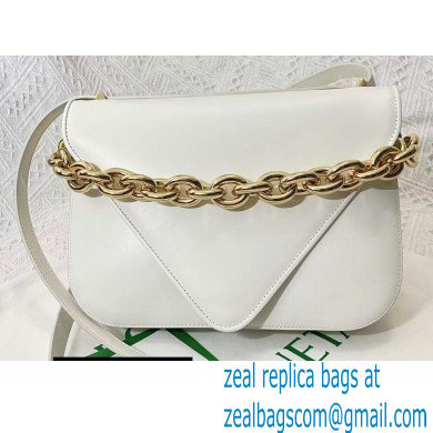 Bottega Veneta Mount Medium Leather Envelope Bag White 2021 - Click Image to Close