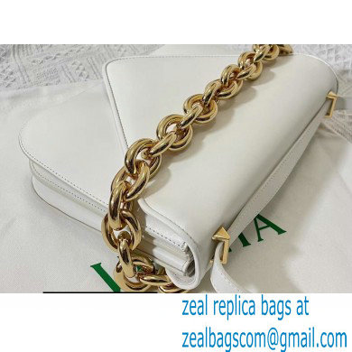 Bottega Veneta Mount Medium Leather Envelope Bag White 2021 - Click Image to Close