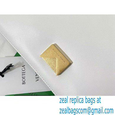 Bottega Veneta Mount Medium Leather Envelope Bag White 2021