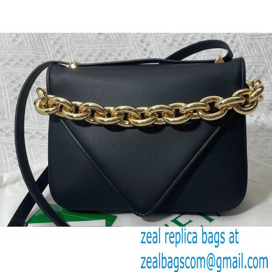 Bottega Veneta Mount Small Leather Envelope Bag Black 2021