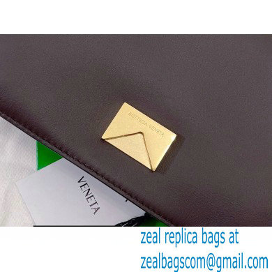 Bottega Veneta Mount Small Leather Envelope Bag Coffee 2021
