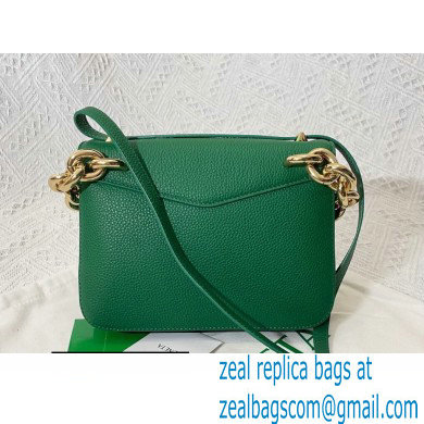 Bottega Veneta Mount Small Leather Envelope Bag Grained Green 2021