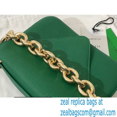 Bottega Veneta Mount Small Leather Envelope Bag Grained Green 2021 - Click Image to Close