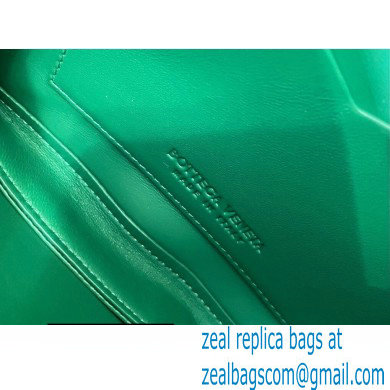 Bottega Veneta Mount Small Leather Envelope Bag Grained Green 2021 - Click Image to Close