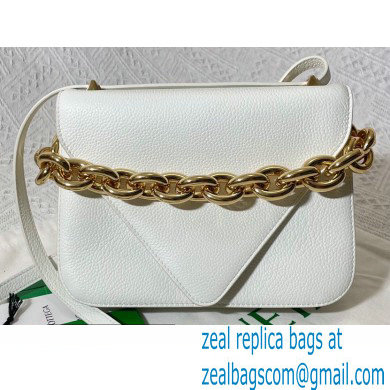 Bottega Veneta Mount Small Leather Envelope Bag Grained White 2021