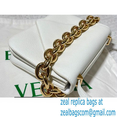 Bottega Veneta Mount Small Leather Envelope Bag Grained White 2021 - Click Image to Close