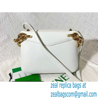 Bottega Veneta Mount Small Leather Envelope Bag Grained White 2021