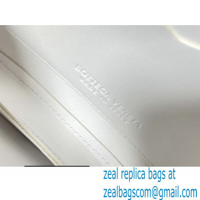 Bottega Veneta Mount Small Leather Envelope Bag Grained White 2021 - Click Image to Close