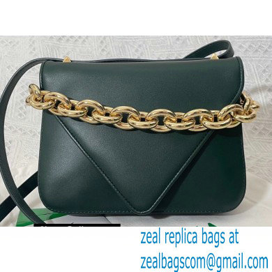 Bottega Veneta Mount Small Leather Envelope Bag Raintree Green 2021