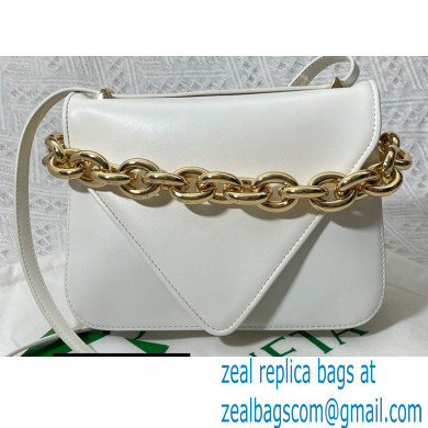 Bottega Veneta Mount Small Leather Envelope Bag White 2021