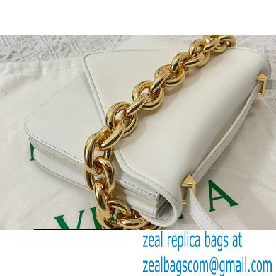 Bottega Veneta Mount Small Leather Envelope Bag White 2021