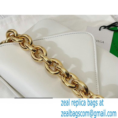 Bottega Veneta Mount Small Leather Envelope Bag White 2021