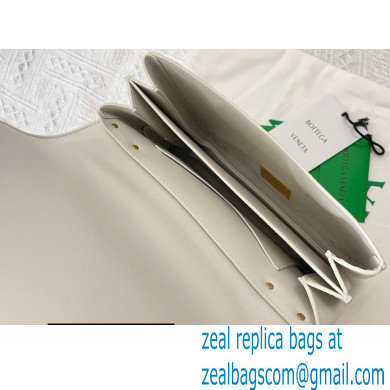 Bottega Veneta Mount Small Leather Envelope Bag White 2021