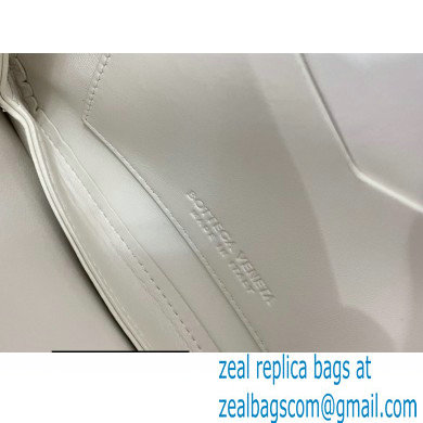 Bottega Veneta Mount Small Leather Envelope Bag White 2021