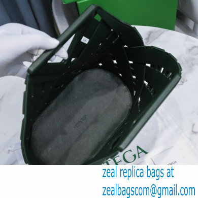 Bottega Veneta Point Intrecciato Leather Top Handle Medium Basket Bag Raintree Green 2021 - Click Image to Close