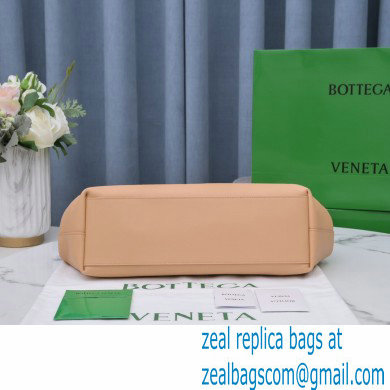 Bottega Veneta Point Leather Top Handle Medium Bag Apricot 2021 - Click Image to Close