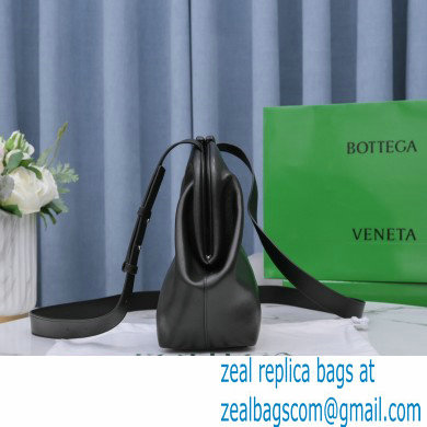 Bottega Veneta Point Leather Top Handle Medium Bag Black 2021 - Click Image to Close