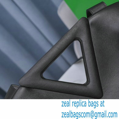 Bottega Veneta Point Leather Top Handle Medium Bag Black 2021 - Click Image to Close