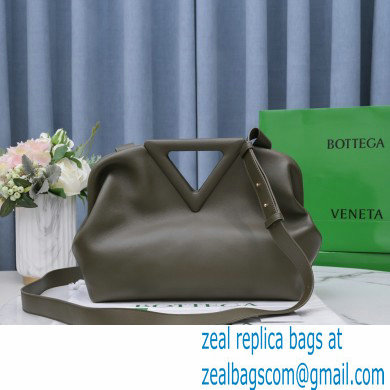 Bottega Veneta Point Leather Top Handle Medium Bag Camping Green 2021