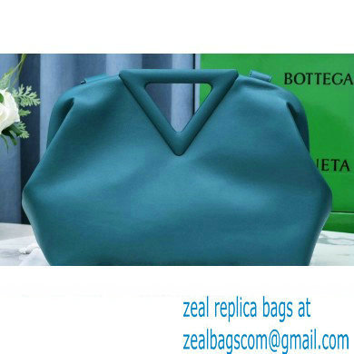 Bottega Veneta Point Leather Top Handle Medium Bag Mallard Blue 2021 - Click Image to Close