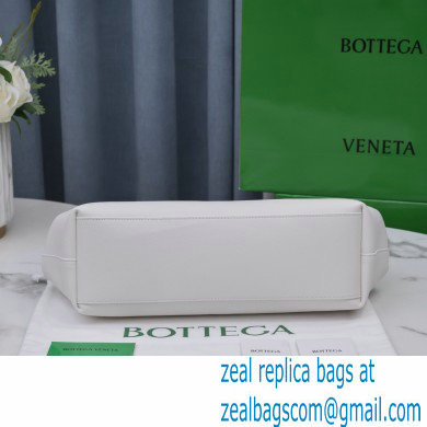 Bottega Veneta Point Leather Top Handle Medium Bag White 2021 - Click Image to Close