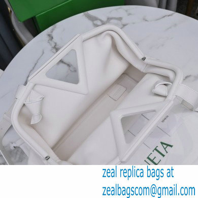 Bottega Veneta Point Leather Top Handle Medium Bag White 2021