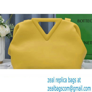 Bottega Veneta Point Leather Top Handle Medium Bag Yellow 2021 - Click Image to Close