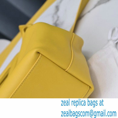 Bottega Veneta Point Leather Top Handle Medium Bag Yellow 2021 - Click Image to Close