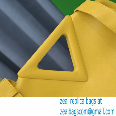 Bottega Veneta Point Leather Top Handle Medium Bag Yellow 2021