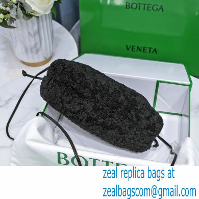 Bottega Veneta Shearling Clutch with Strap Mini Pouch Bag Black 2021