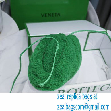 Bottega Veneta Shearling Clutch with Strap Mini Pouch Bag Green 2021