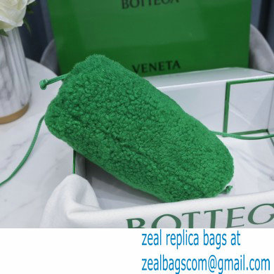 Bottega Veneta Shearling Clutch with Strap Mini Pouch Bag Green 2021